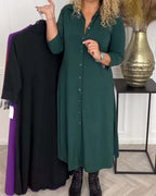 Robe sac latérale unie à poitrine