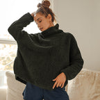 Pull ample décontracté en peluche pour femme