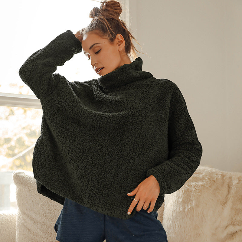 Pull ample décontracté en peluche pour femme