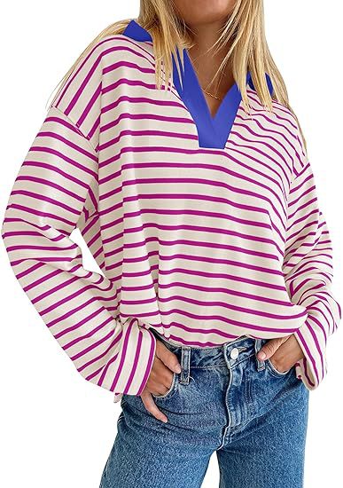 Sweat-shirt décontracté à manches longues avec broderie assortie à l'encolure