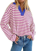 Sweat-shirt décontracté à manches longues avec broderie assortie à l'encolure