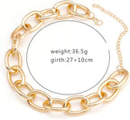 Collier ras de cou bohème, chaîne en maillons cubains dorés, bijoux tendance pour femmes et filles