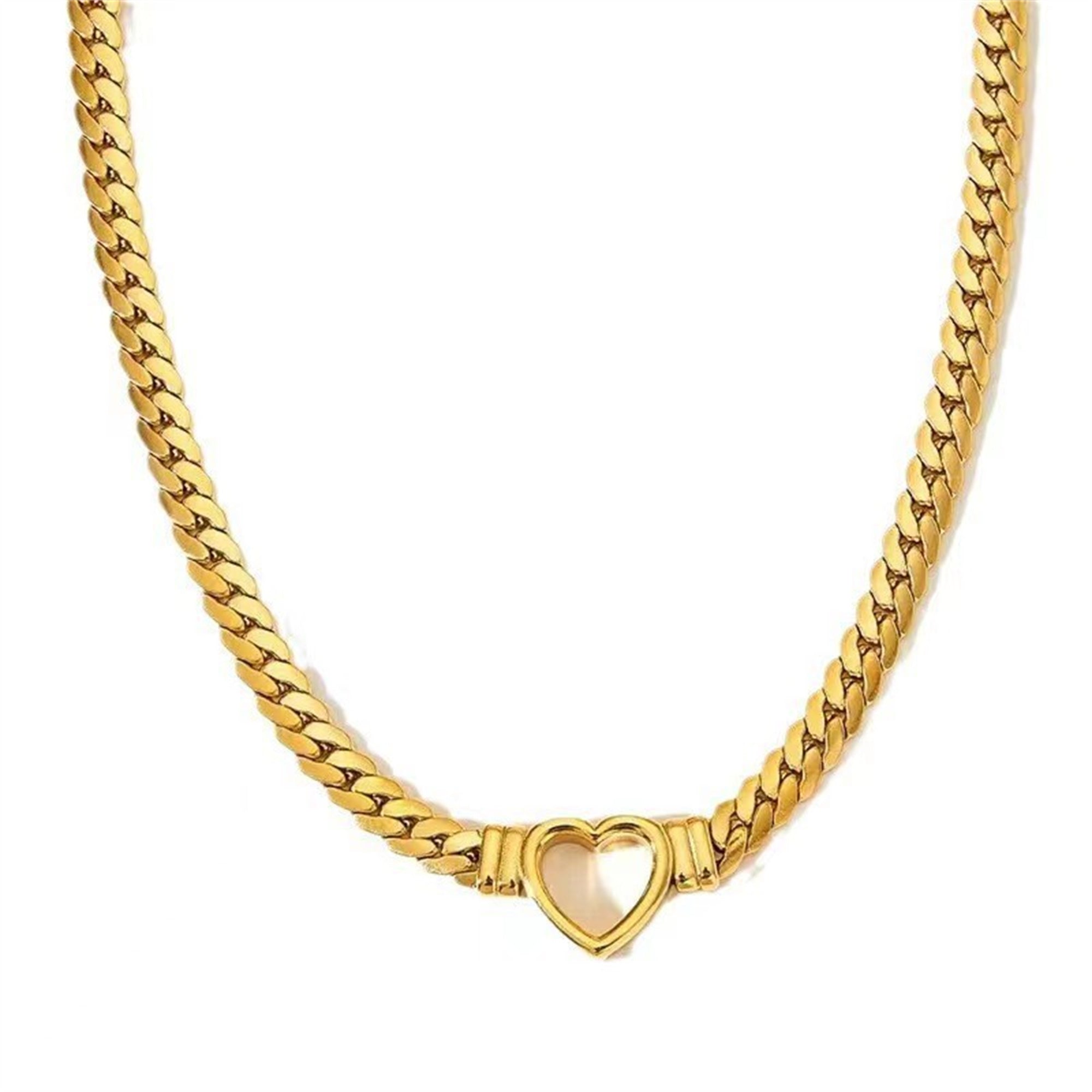Collier et bracelet personnalisés « Chaîne d'amour » pour femme en acier inoxydable, bijou de clavicule inaltérable