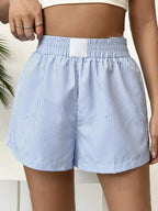 Shorts rayés décontractés individuels de mode pour femmes