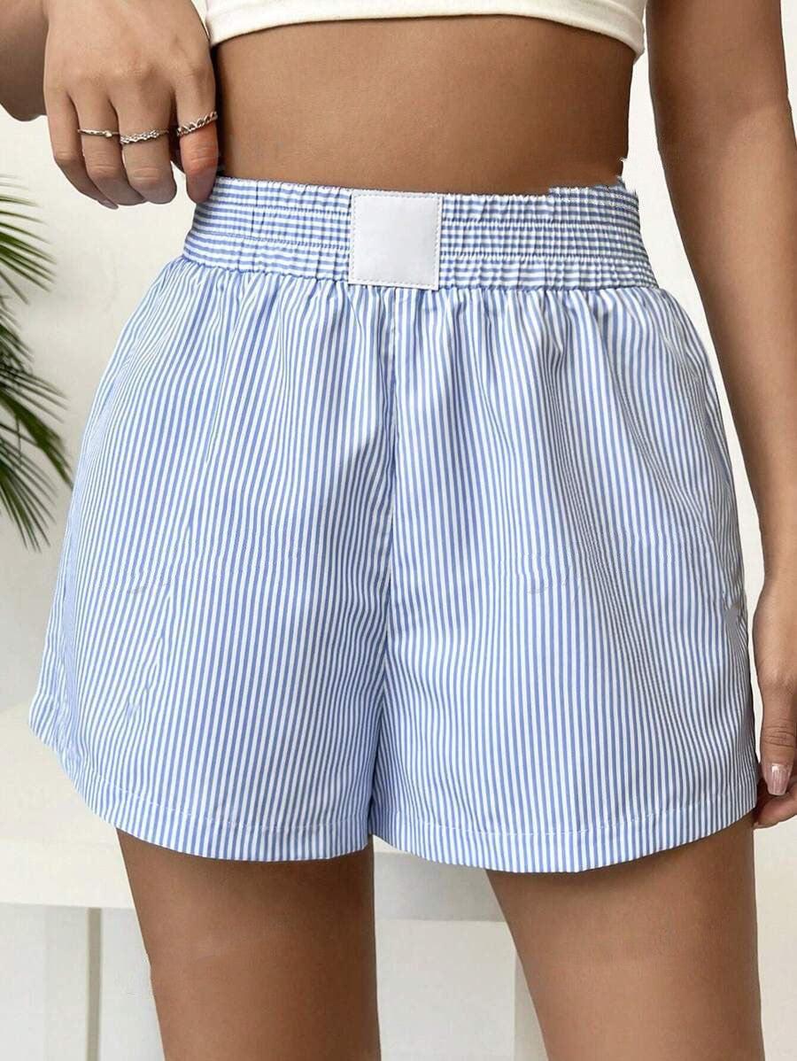 Shorts rayés décontractés individuels de mode pour femmes