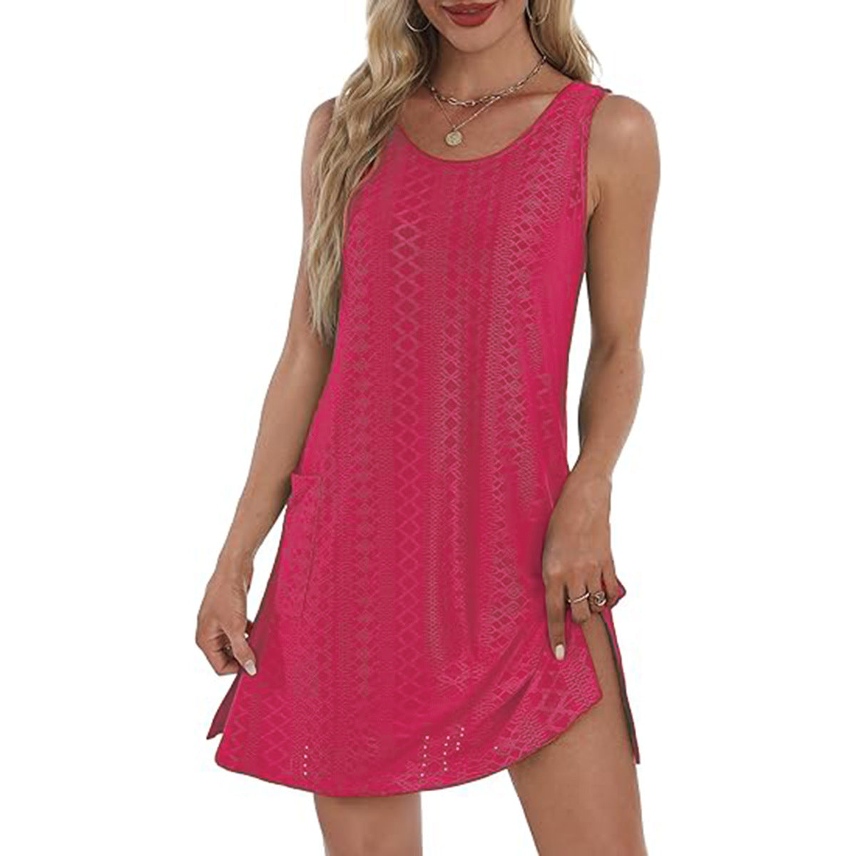 Robe sans manches à poches pour femme