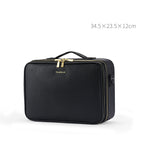 Trousse de Toilette en Cuir Grande Capacité Portable Trousse de Maquillage pour Maquilleur