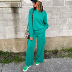 Ensemble pull et pantalon ample deux pièces pour femme