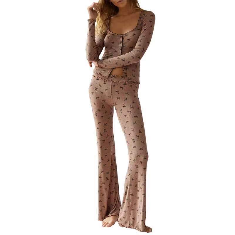 Ensemble deux pièces décontracté cardigan et pantalon à manches longues