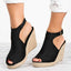 Sandales compensées femme peep toe spartiates à plateforme talons hauts