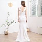 Robe de Soirée Femme Haut de Gamme Élégante Simple et Luxe Léger