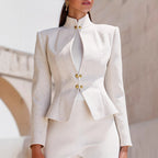 Blazer croisé à col montant et manches longues