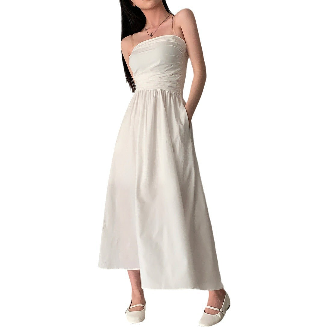 Robe longue amincissante bandeau de vacances pour femme