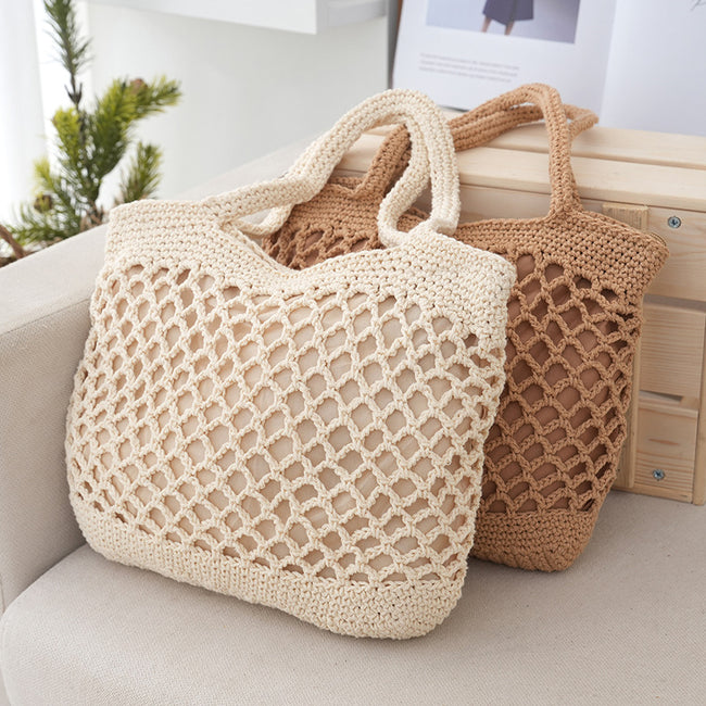 Sac à bandoulière tissé à la main en paille décontracté Main Image
