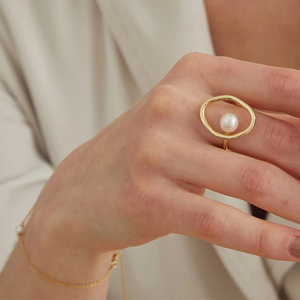 Bague Délicate en Fausses Perles pour Femme Bagues Minimalistes