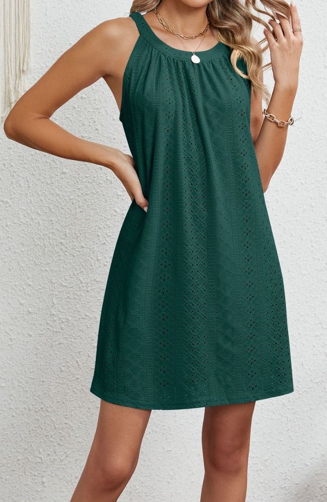 Gilet Robe Sans Manches Femme Creux au Crochet