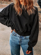 Pull sans dos pour femmes Haut à manches longues de couleur unie pour femmes
