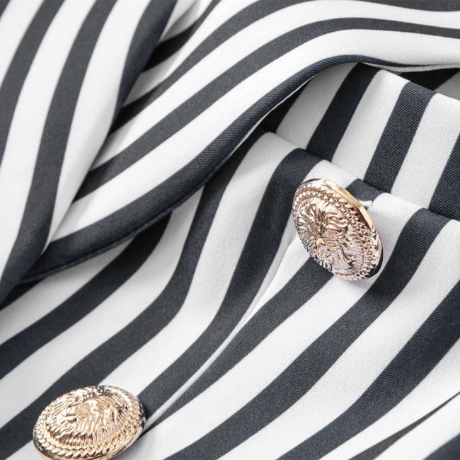 Slim-fitting Double-breasted Blazer With Vintage Stripes Main Image