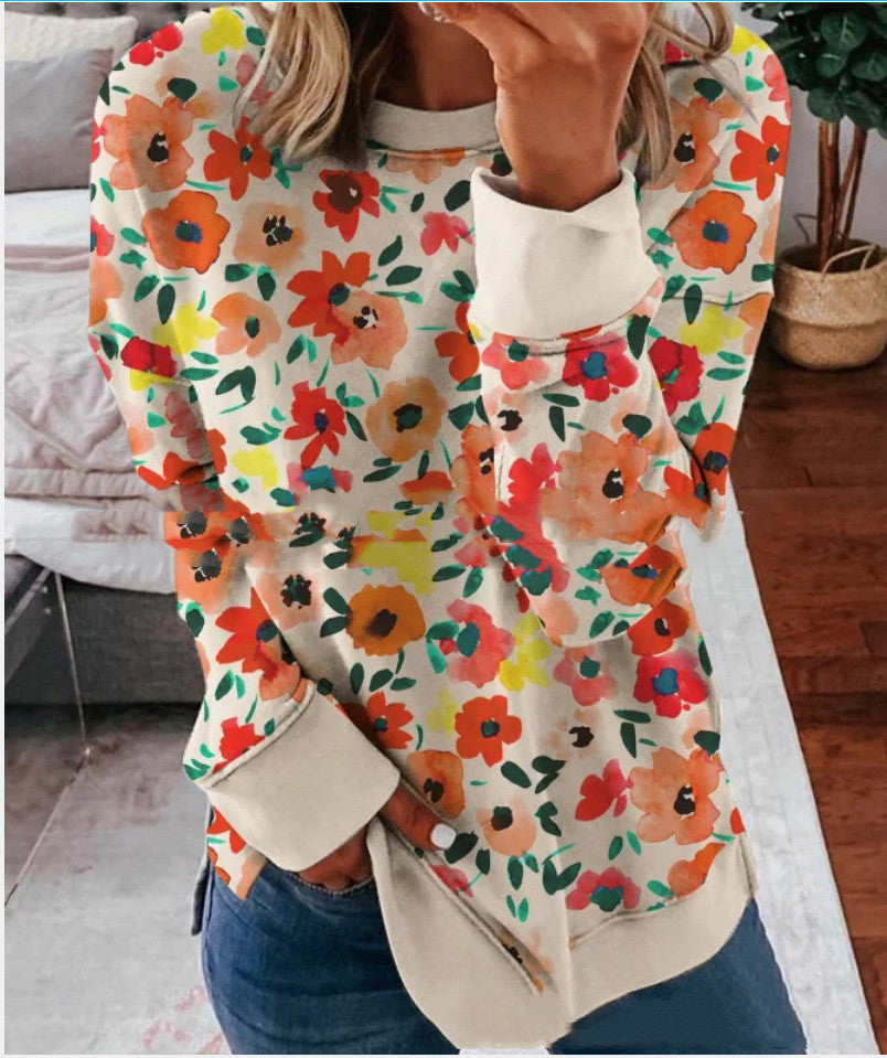 Haut T-shirt Pull Imprimé Femme Passe-partout