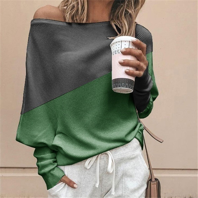 T-shirt manches longues avec surpiqûres contrastantes