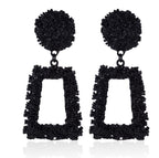 Grandes boucles d'oreilles vintage pour femmes, or, argent, noir, géométriques, style affirmé, pendantes, bijoux de mode