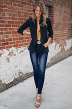 Blazer en jean rayé style britannique