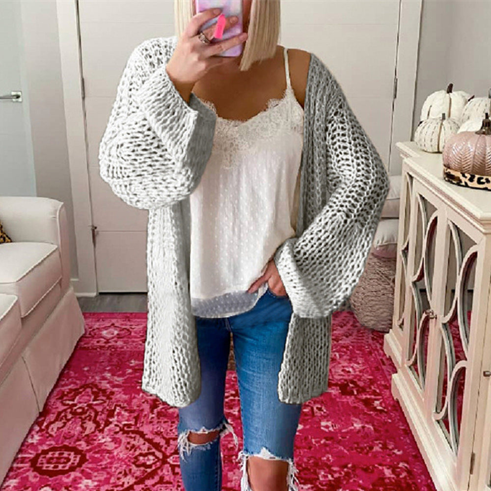 Pull à pampilles motif losanges rétro, couleur unie, col ample pour femme