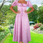 Robe à fines bretelles fleurie moulante pour femme