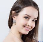 Boucles d'oreilles pendantes avec perles et oxyde de zirconium en forme de feux d'artifice de luxe pour femme, cadeau d'anniversaire