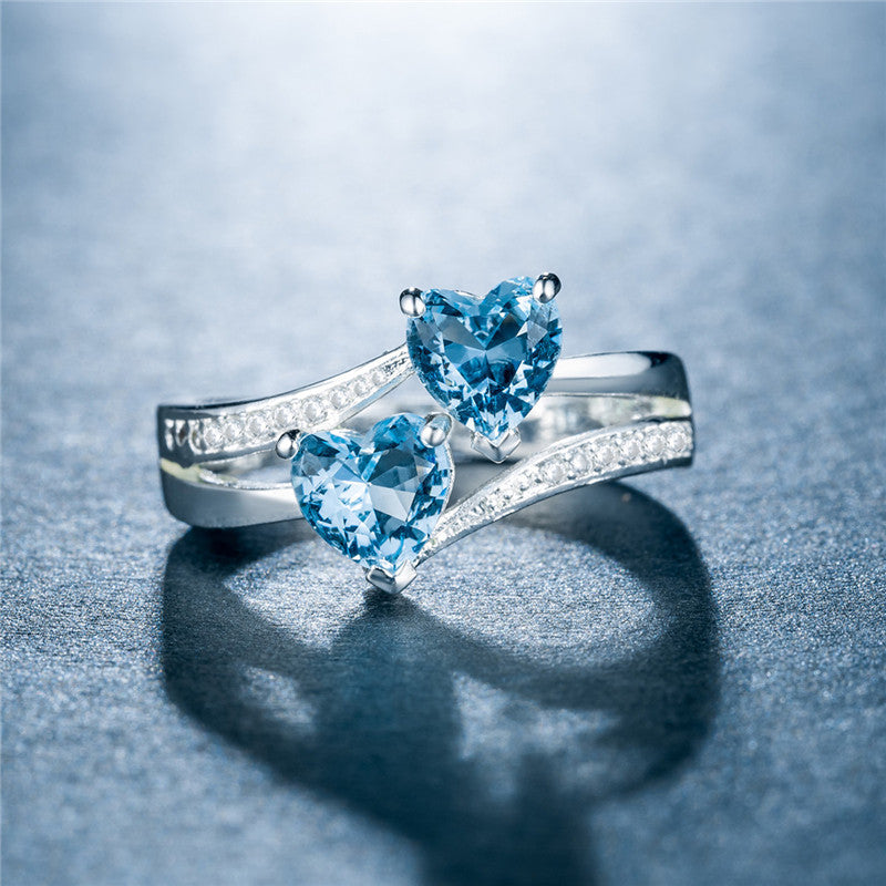 Vente en gros de bijoux de bagues en cuivre plaqué platine avec anneaux en zircon