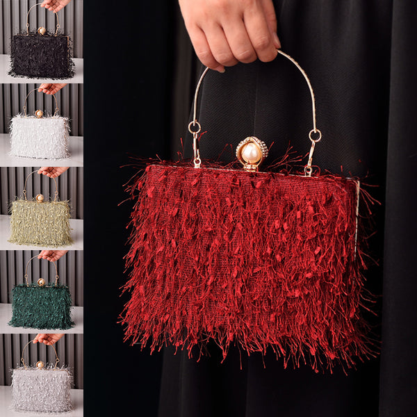 Sacs à main à pampilles pour femmes, robe de soirée, sac de luxe à la mode, sac carré, sac à bandoulière pour dames