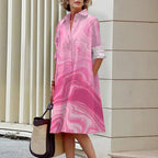 Robe Chemise Confortable Fleurie d'Été Colorée