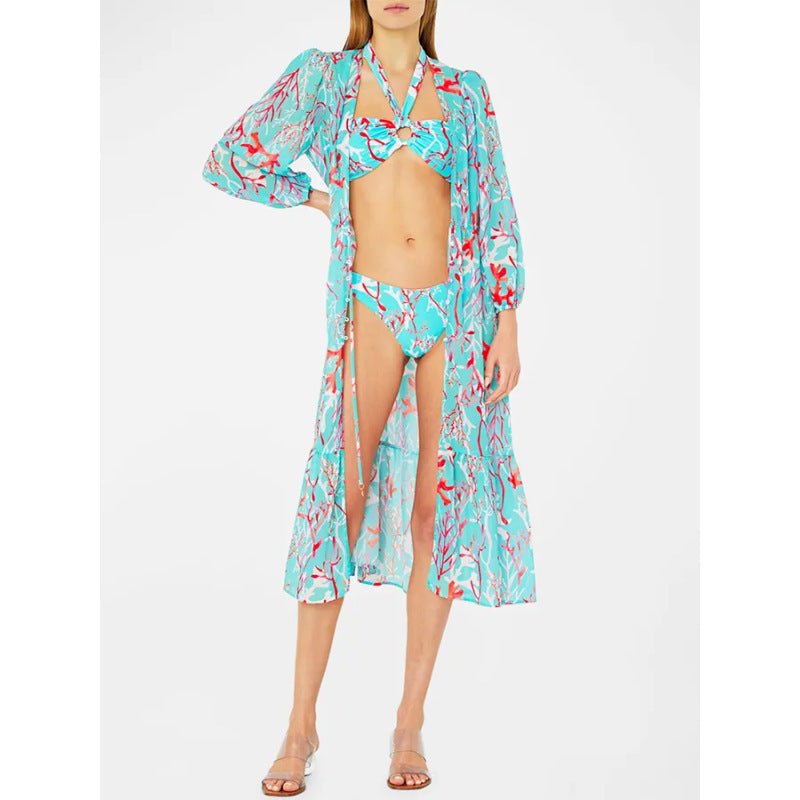 Maillot de bain bikini floral slim pour femmes