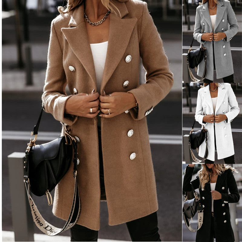 Manteau Nizi croisé à col blazer et manches longues