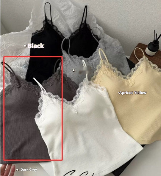 Caraco en dentelle française à col en V pour femme
