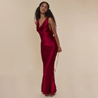 Robe longue de soirée lacée en dentelle, style banquet, pour femme