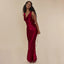 Robe longue de soirée lacée en dentelle, style banquet, pour femme