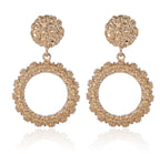 Grandes boucles d'oreilles vintage pour femmes, or, argent, noir, géométriques, style affirmé, pendantes, bijoux de mode