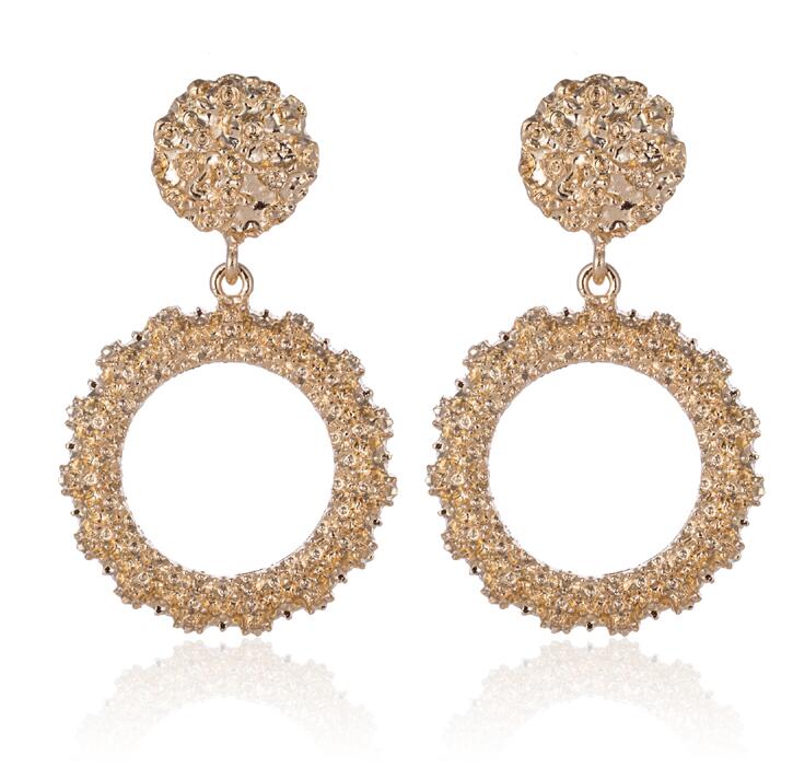 Grandes boucles d'oreilles vintage pour femmes, or, argent, noir, géométriques, style affirmé, pendantes, bijoux de mode