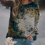 Sweat-shirts décontractés à imprimé pour femmes, t-shirts thermiques à col rond et manches longues, haut court ample, poleras de mujer style bohème et indépendant
