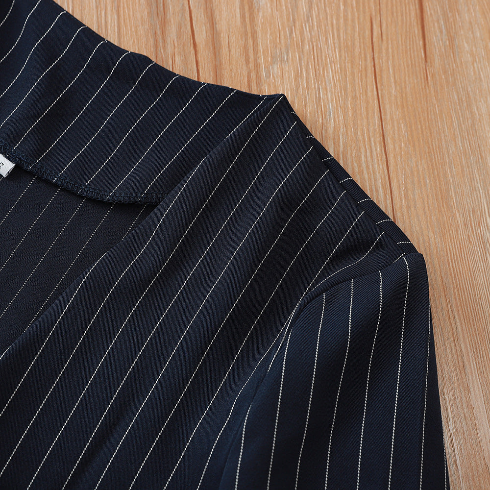Blazer en jean rayé style britannique