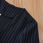 Blazer en jean rayé style britannique