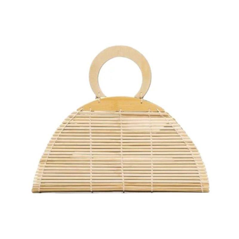 Pochette en bambou tressé Sac à main en bambou naturel
