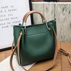 Women Handbag Large Capacity Casual Tote Bag Lady Messenger Shoulder Bag Solid Color Bucket Bag