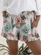 Shorts élastiques taille haute imprimés pour femmes