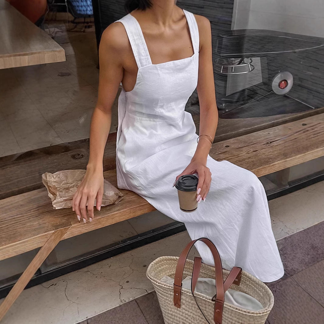Robe élégante sans dos à bretelles