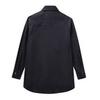 Chemise ample à manches longues ornée de rivets, style streetwear pour femme