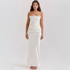 Robe longue bustier moulante, robe de soirée sexy sans dos pour femmes