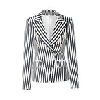 Slim-fitting Double-breasted Blazer With Vintage Stripes
