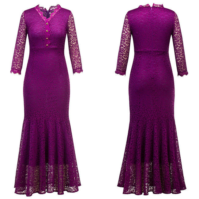 Robe de soirée florale et robe de mariée à col en V Main Image